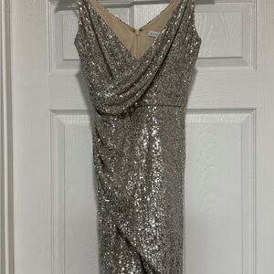 Gianni Bini Silver Sheath Cocktail Dress